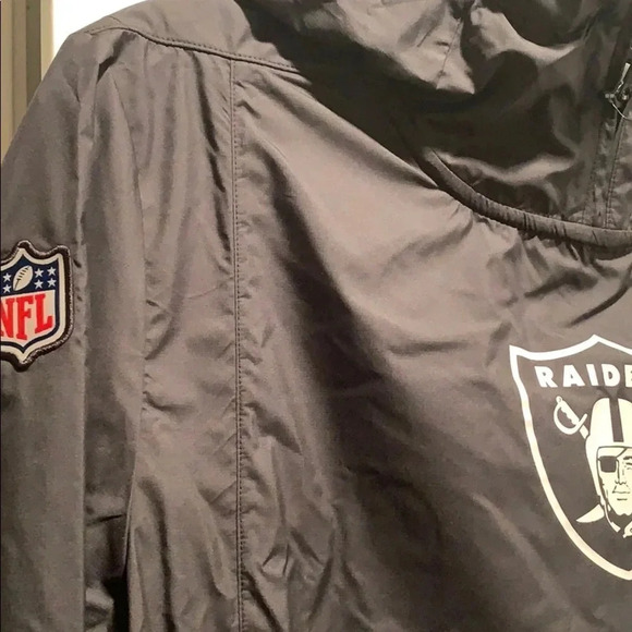 Raiders Jacket NFL Nike Pullover Windbreaker Hoodie Size Small New - Picture 7 of 15